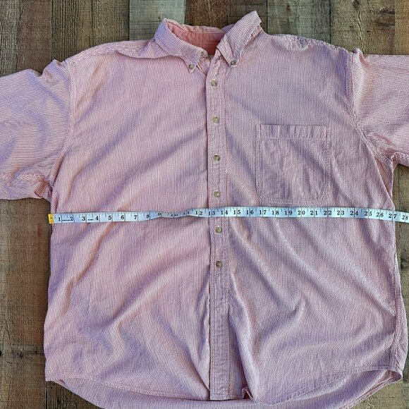 Johnny Harris Outdoors casual button down short sleeve shirt in red and white - Picture 2 of 9